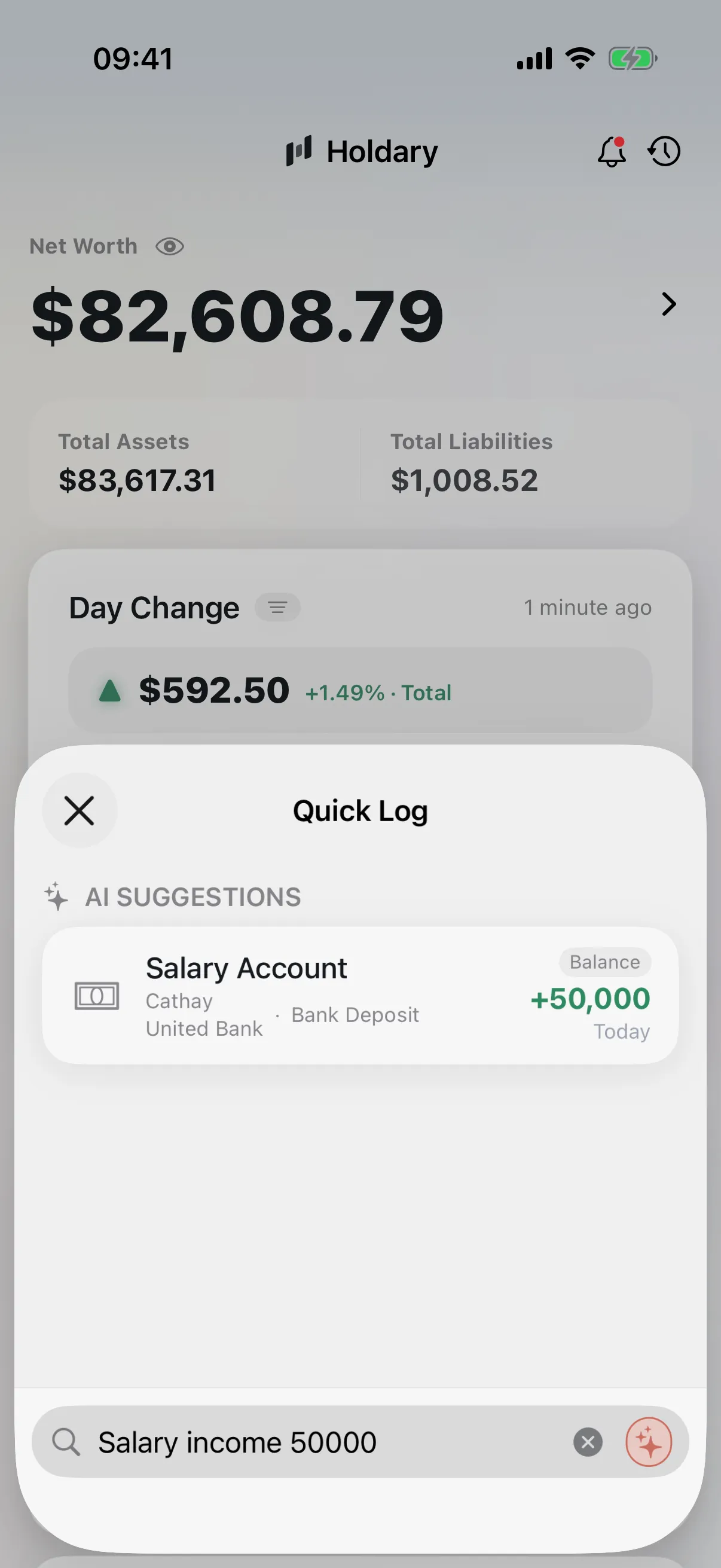 Quick add view