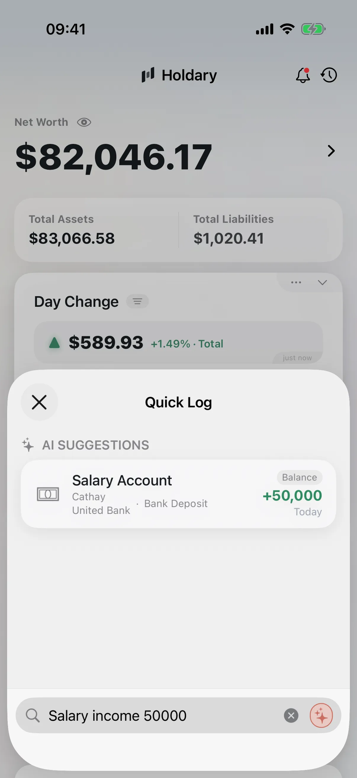 Quick add view